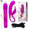 Vibrador 12 funciones con estimulador de clitoris y recarga USB